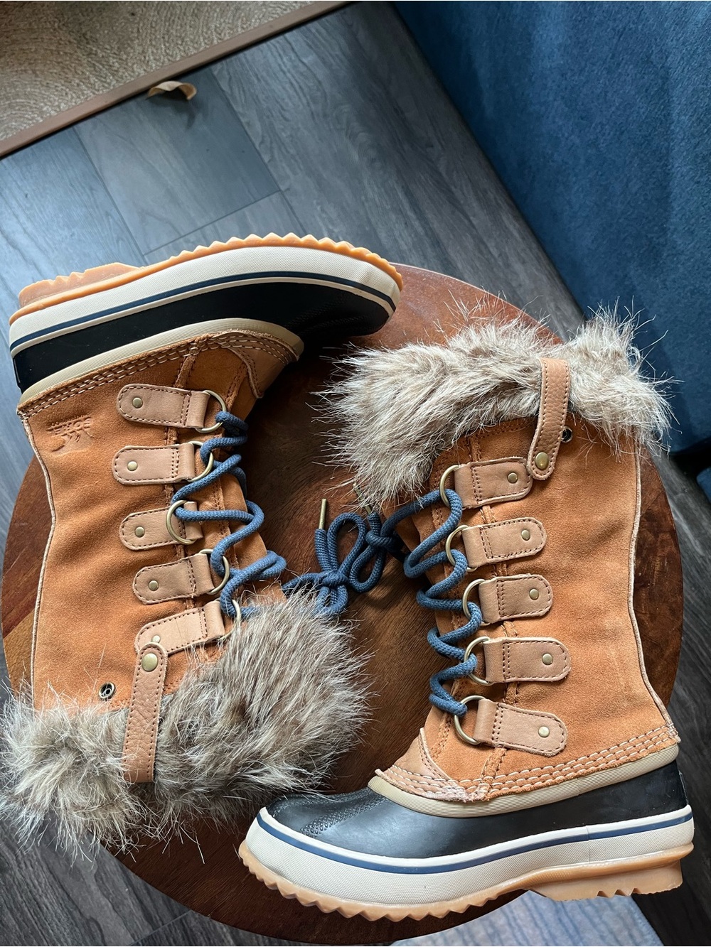 Sorel Women's Tan & Black Faux-Fur Lace-Up Winter Boots
